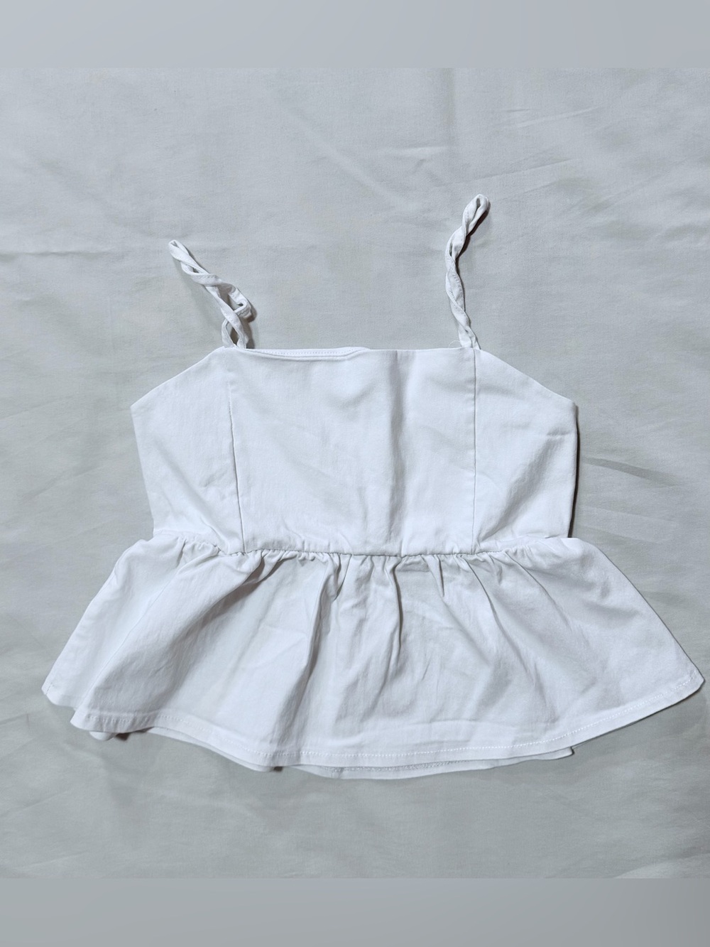 21 Saints White Peplum Tank Top with Spaghetti Straps Size Small